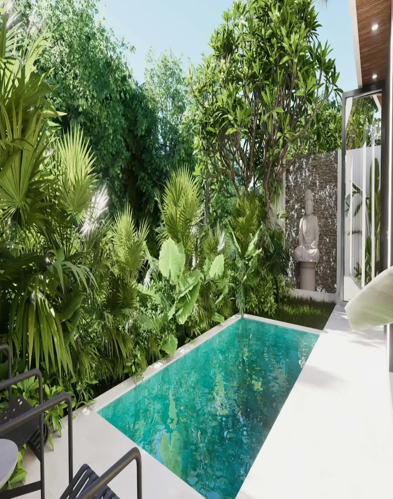 Private villa plunge pool and garden